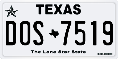 TX license plate DOS7519
