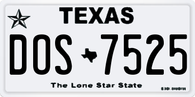 TX license plate DOS7525