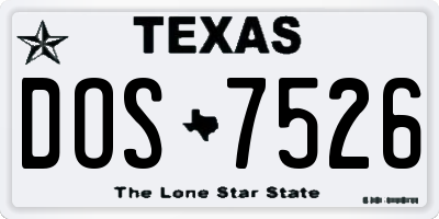 TX license plate DOS7526