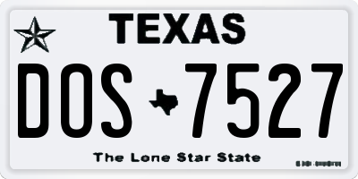 TX license plate DOS7527