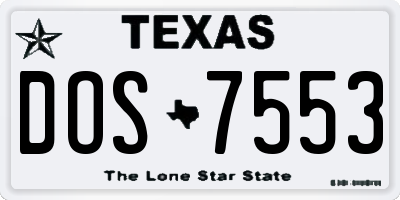 TX license plate DOS7553