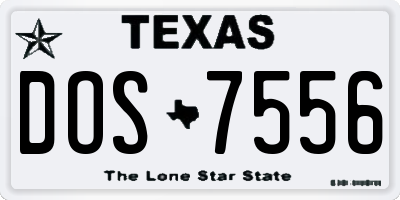 TX license plate DOS7556
