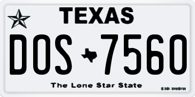 TX license plate DOS7560