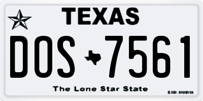 TX license plate DOS7561