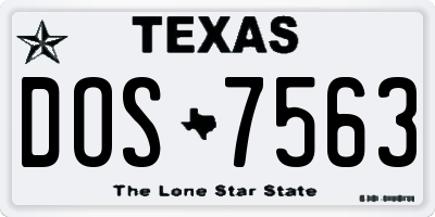 TX license plate DOS7563