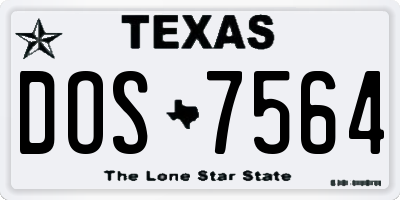 TX license plate DOS7564