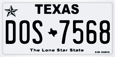 TX license plate DOS7568