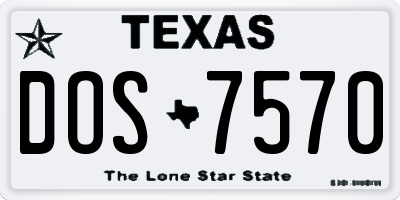 TX license plate DOS7570