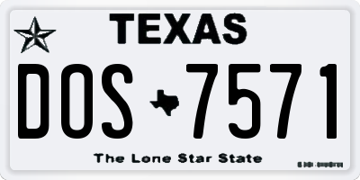 TX license plate DOS7571