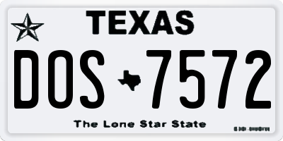 TX license plate DOS7572
