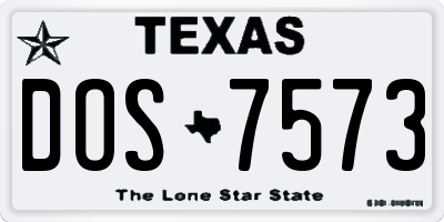 TX license plate DOS7573
