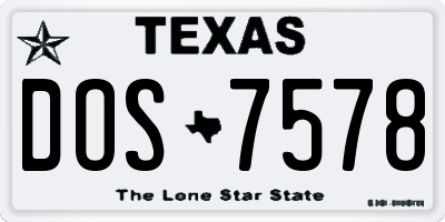 TX license plate DOS7578