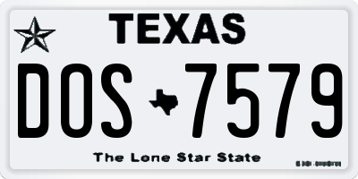 TX license plate DOS7579