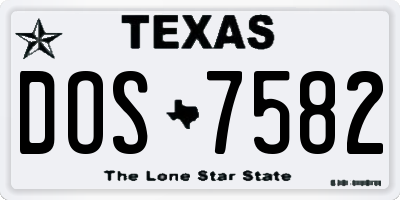 TX license plate DOS7582
