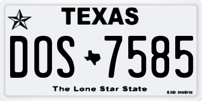 TX license plate DOS7585