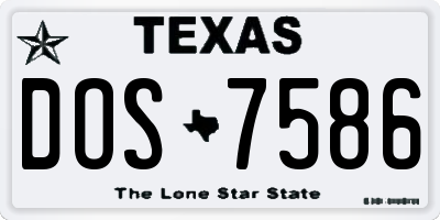 TX license plate DOS7586
