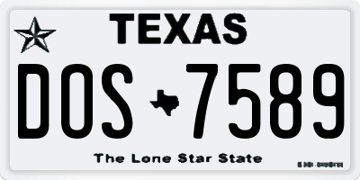 TX license plate DOS7589