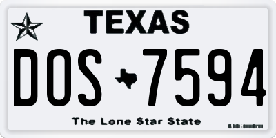 TX license plate DOS7594