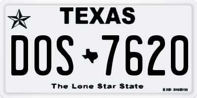 TX license plate DOS7620