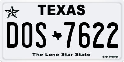 TX license plate DOS7622