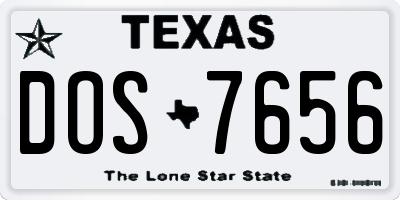 TX license plate DOS7656