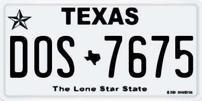 TX license plate DOS7675