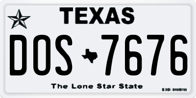TX license plate DOS7676