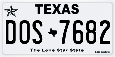 TX license plate DOS7682