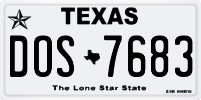 TX license plate DOS7683