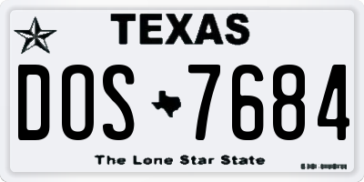TX license plate DOS7684