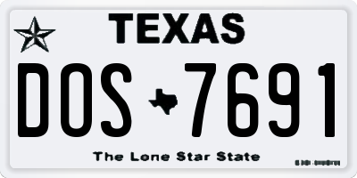 TX license plate DOS7691