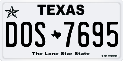 TX license plate DOS7695