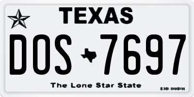 TX license plate DOS7697