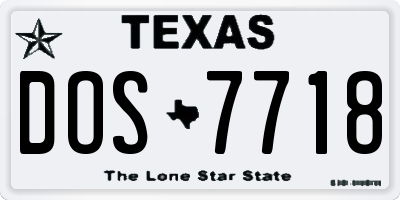 TX license plate DOS7718