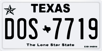 TX license plate DOS7719