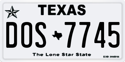 TX license plate DOS7745