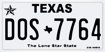 TX license plate DOS7764
