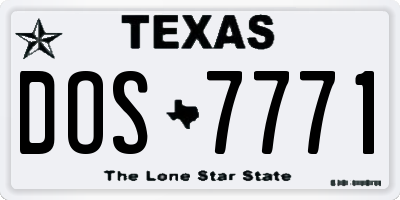 TX license plate DOS7771