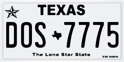 TX license plate DOS7775