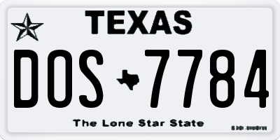 TX license plate DOS7784