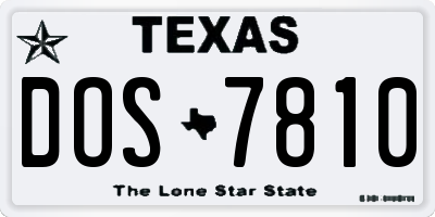 TX license plate DOS7810