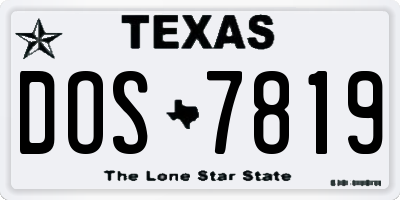 TX license plate DOS7819