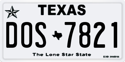 TX license plate DOS7821