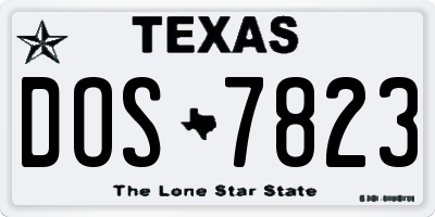 TX license plate DOS7823