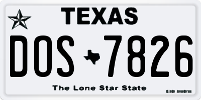TX license plate DOS7826
