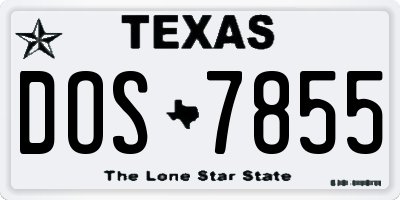 TX license plate DOS7855