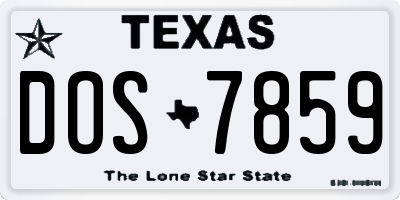 TX license plate DOS7859
