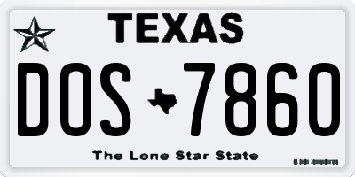 TX license plate DOS7860
