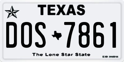 TX license plate DOS7861