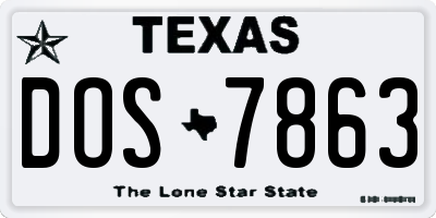 TX license plate DOS7863